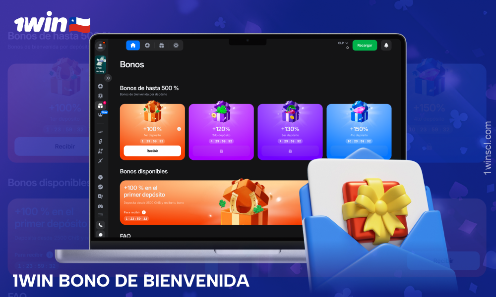 El bono de bienvenida de 1win Chile ofrece hasta 480.000 pesos en los cuatro primeros depósitos para apuestas deportivas y juegos de casino