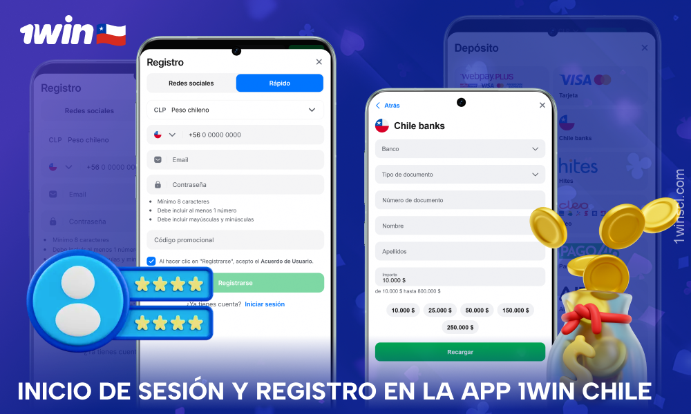 Para comenzar a jugar en la aplicación 1win Chile, los jugadores deben registrarse y recargar su saldo